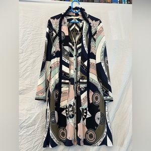 Tory Burch Fringe Bow Silk Shirtdress, size 6